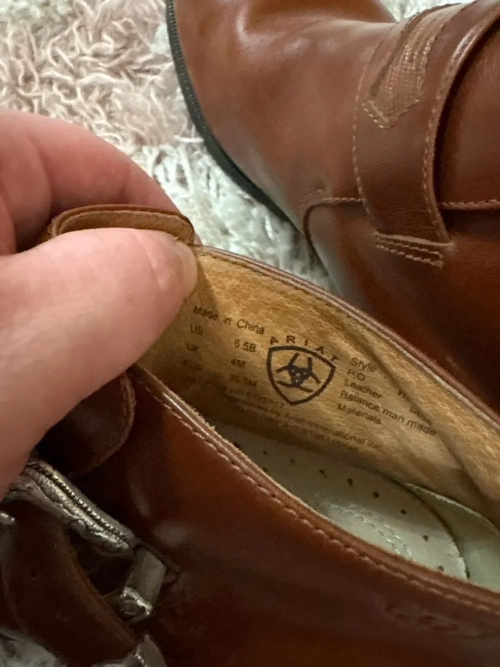 Ariat Chestnut Brown Leather Chukka Boots with Silver Buckle
